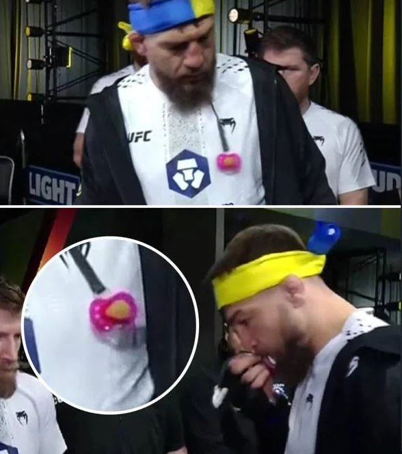 Ярослав Амосов з соскою своєї доньки перед боєм