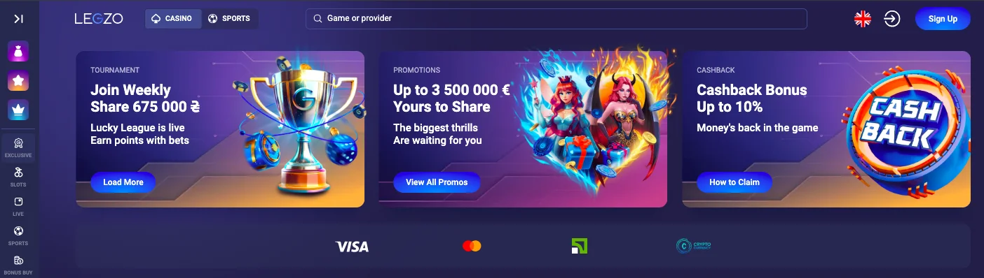 legzo казино
